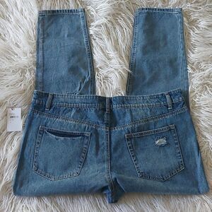 AFRM Straight Leg Jeans Distressed Button Fly 100% Cotton NWT
